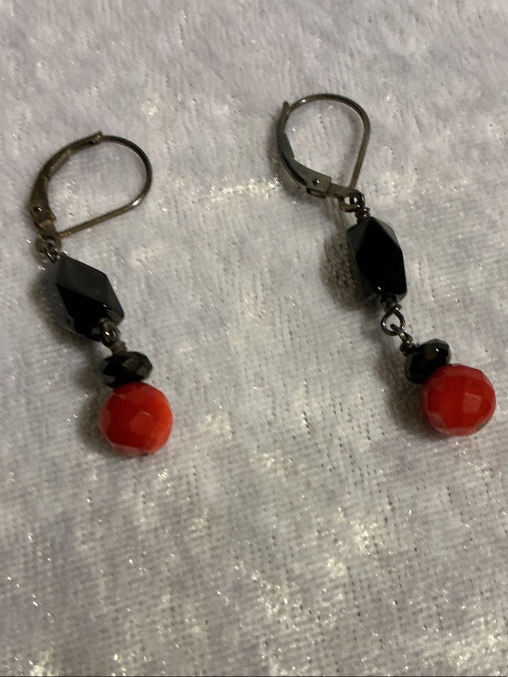 Black and Red Dangle Earrings